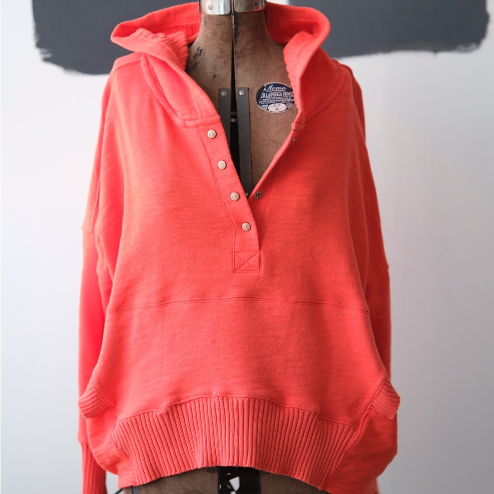 Free People Orange Hoodie Sweatshirt